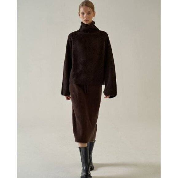 Facade Pattern Tasmania Wool Cashmere Sweater Medium/Large Womens NWT Brown - Picture 1 of 15